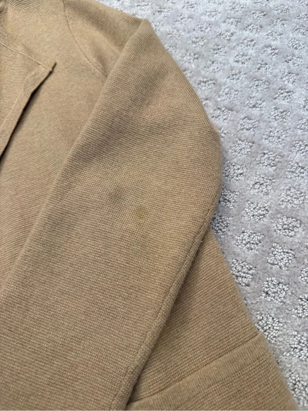 J Crew Open-Front Camel Cardigan Sweater Wool Blend Classic Old Money XS